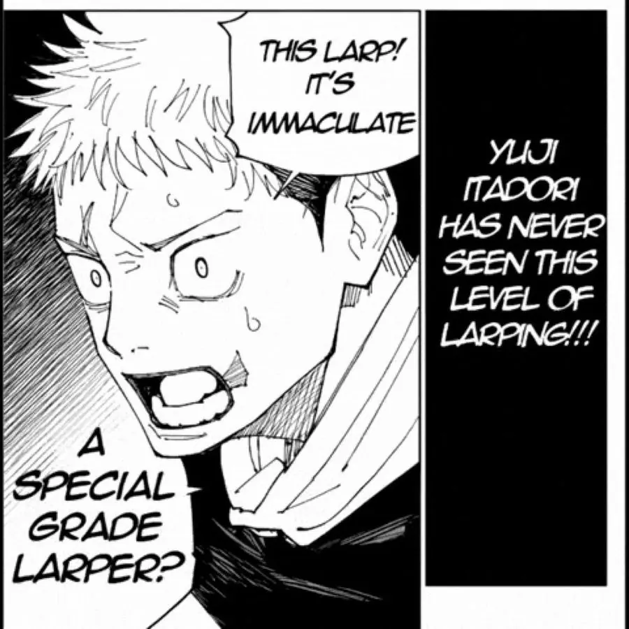 Jujutsu Kaisen panel: Yuji yelling about a special grade larper